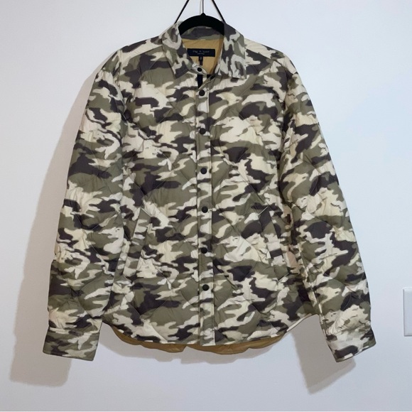 EUC Rag & Bone Sz M Padded Dane Nylon Jacket Overshirt in Desert Camo - Picture 8 of 15